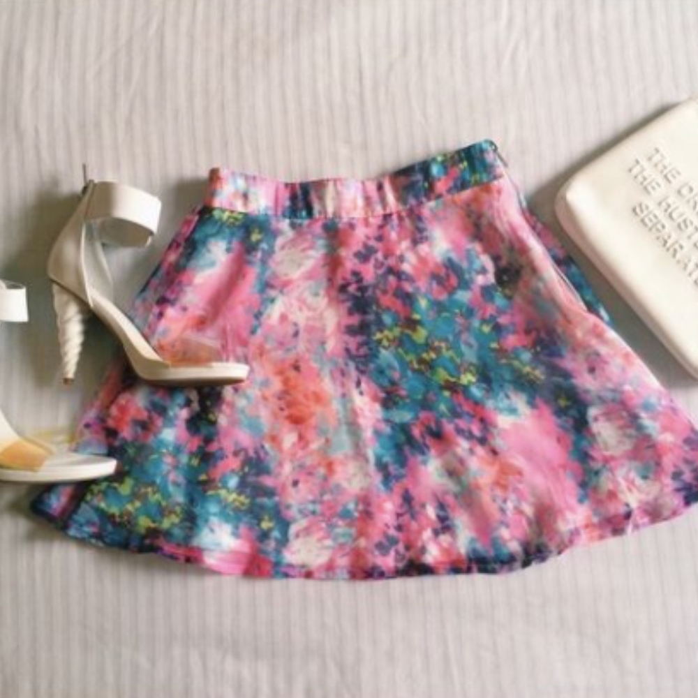 LF Millau watercolor skater skirt